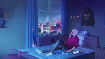 深夜少年的房间