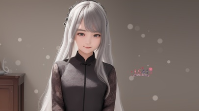 4K白发旗袍少女