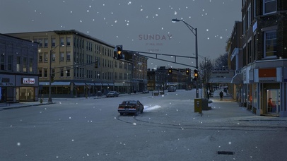 唯美冬季城市夜晚