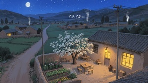 童年乡村夜晚