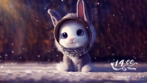 可爱雪地兔兔