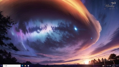 4k五彩星云夕阳