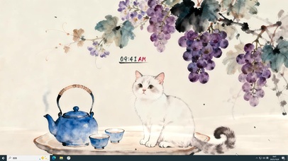  古风猫咪简约文艺桌面