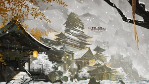 4k 治愈唯美飘雪古城