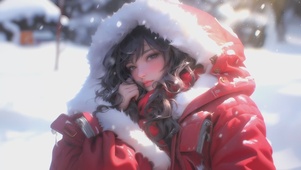 唯美雪中女孩