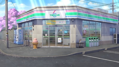 清新治愈日系街道便利店