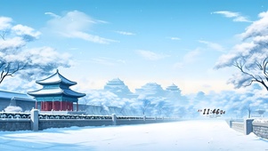 初雪古城