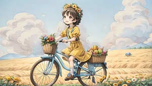 开心的小女孩