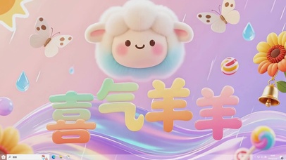 羊羊的糖果色派对-桌面主题