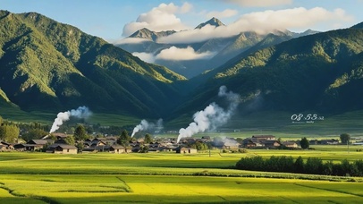 炊烟袅袅现青山