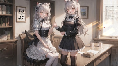 兽耳白丝黑丝女仆