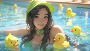 泳池纯欲美女