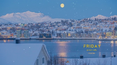 唯美治愈城市雪景（带真实时间）