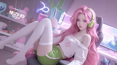 白丝电竞少女萨勒芬妮