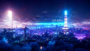 4k 治愈唯美夜晚城市星空