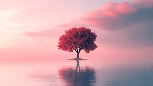 红树静立，水天相映