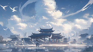 蔚蓝天空