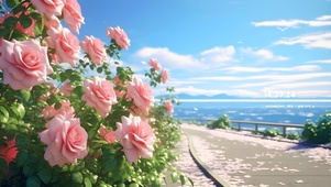 浪漫海边玫瑰