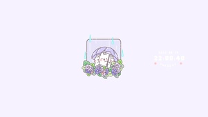 可爱小兔～下雨