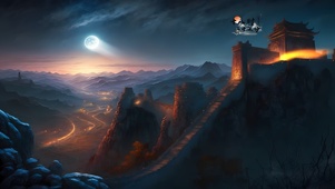 唯美 长城夜景