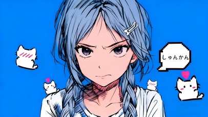 蓝色系少女壁纸