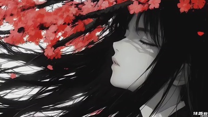 水墨风二次元少女