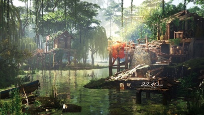 4K 唯美护眼山林湖上小屋