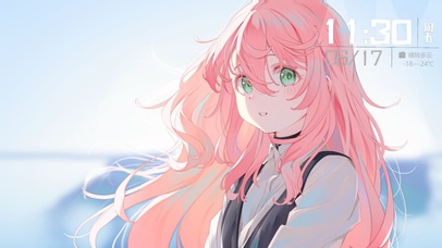 清晨的粉红女孩