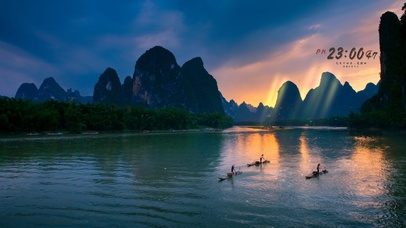 4k 唯美桂林山水晚霞