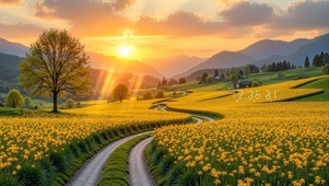 夕阳花田