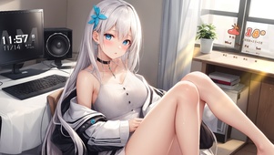 宅家白毛萝莉