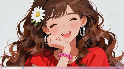 可爱长发女孩桌面主题