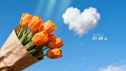 治愈蓝天郁金香桌面