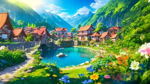 夏日唯美小镇