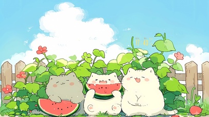 西瓜猫咪得夏天