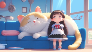 可爱的大猫