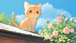 可爱夏日猫咪