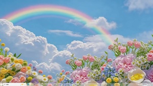 彩虹鲜花