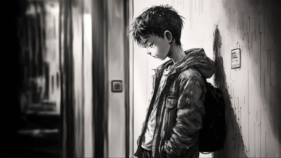 黑白男孩