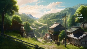 清晨的山中村庄