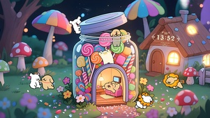 夜晚糖果屋小狗