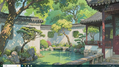 夏日避暑碧园山庄园林一角