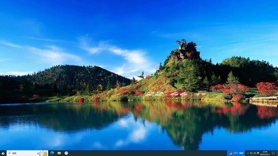 清新蓝天湖泊主题