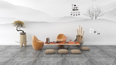 简约禅意中式古典风格桌面