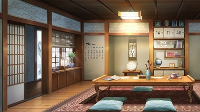 日式房间客厅（带时间日历）