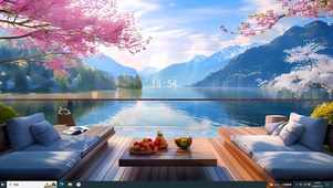 静谧湖畔饮茶