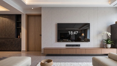 简约客厅摸鱼小电视