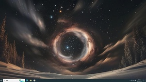 炫酷雪景星空