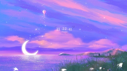 唯美治愈月亮湖