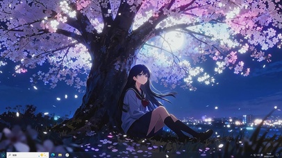樱夜少女-桌面主题